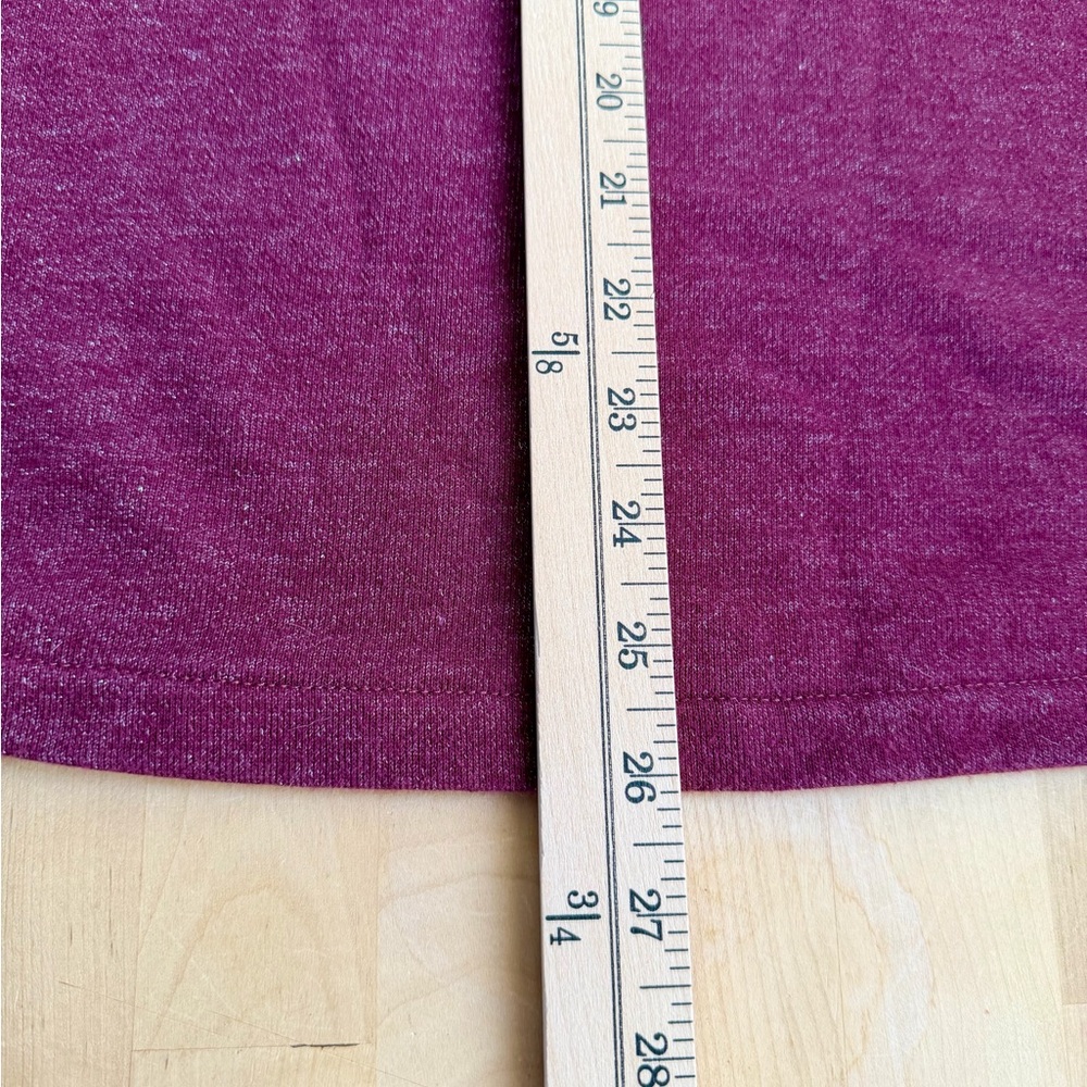 Lane Bryant Shimmer Maroon French Terry Ruched Sleeve Top Plus 18/20 - Picture 7 of 7